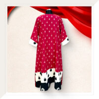 Red Ikat dress with mirror work