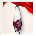 Red Ikat dress with mirror work