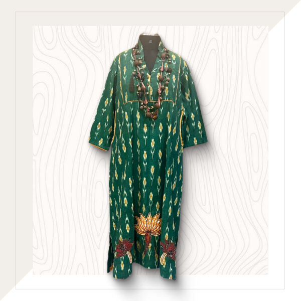 Green-Ikat-long-dress-with-patchwork