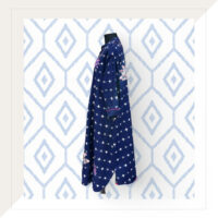 Indigo Ikat Long Dress With Patchwork - Image 3