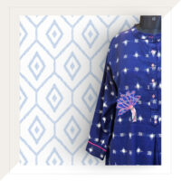 Indigo Ikat Long Dress With Patchwork - Image 6